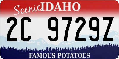ID license plate 2C9729Z