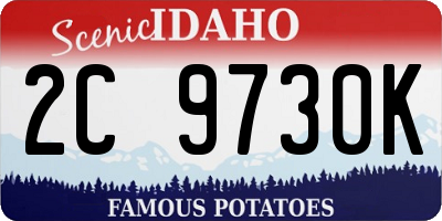 ID license plate 2C9730K