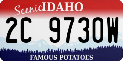 ID license plate 2C9730W