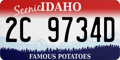 ID license plate 2C9734D