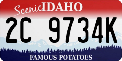 ID license plate 2C9734K