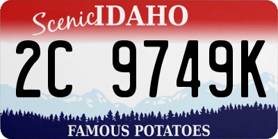ID license plate 2C9749K