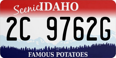 ID license plate 2C9762G