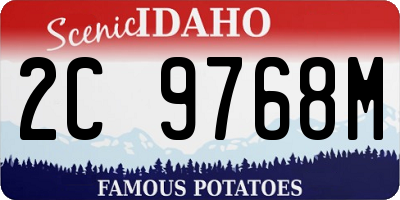 ID license plate 2C9768M