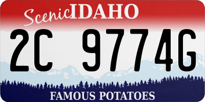 ID license plate 2C9774G