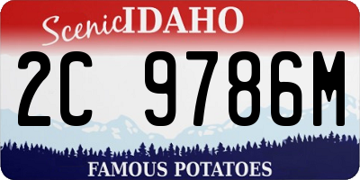 ID license plate 2C9786M