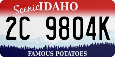ID license plate 2C9804K