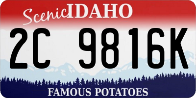 ID license plate 2C9816K