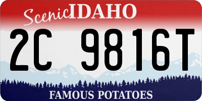 ID license plate 2C9816T