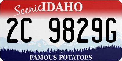 ID license plate 2C9829G