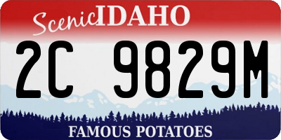 ID license plate 2C9829M