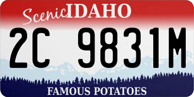 ID license plate 2C9831M