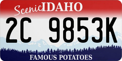 ID license plate 2C9853K