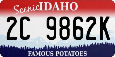 ID license plate 2C9862K