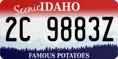 ID license plate 2C9883Z