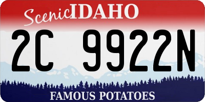 ID license plate 2C9922N