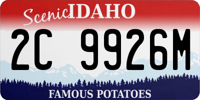 ID license plate 2C9926M