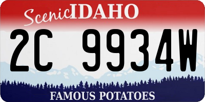 ID license plate 2C9934W