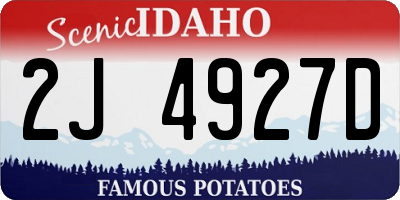 ID license plate 2J4927D
