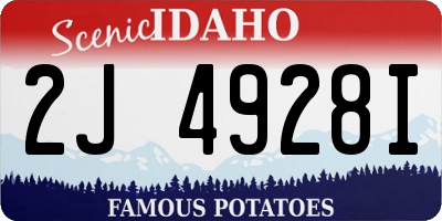 ID license plate 2J4928I
