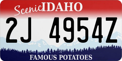 ID license plate 2J4954Z