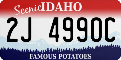 ID license plate 2J4990C