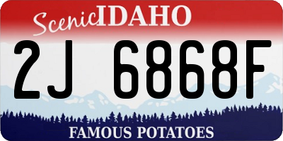 ID license plate 2J6868F