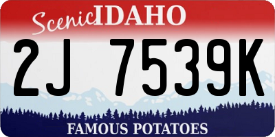 ID license plate 2J7539K