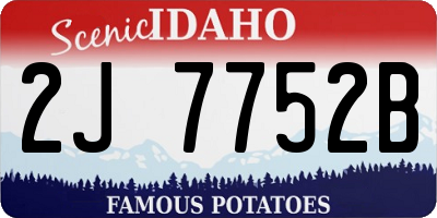 ID license plate 2J7752B