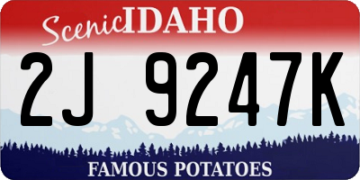 ID license plate 2J9247K