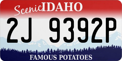 ID license plate 2J9392P
