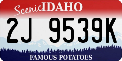 ID license plate 2J9539K