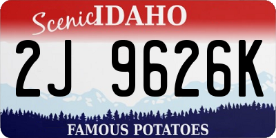 ID license plate 2J9626K