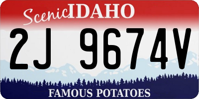 ID license plate 2J9674V