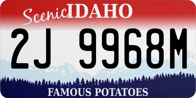 ID license plate 2J9968M