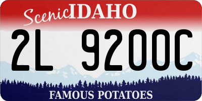 ID license plate 2L9200C