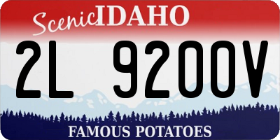 ID license plate 2L9200V