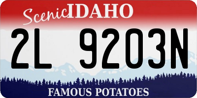 ID license plate 2L9203N