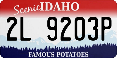 ID license plate 2L9203P