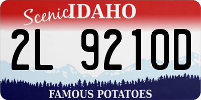 ID license plate 2L9210D