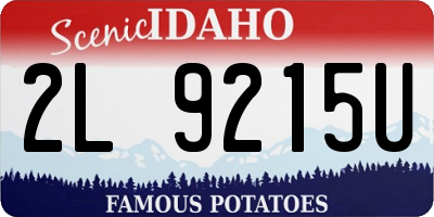 ID license plate 2L9215U
