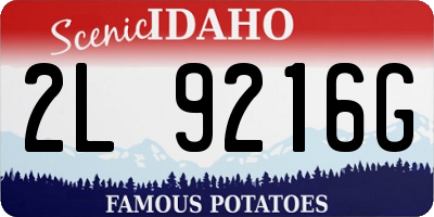 ID license plate 2L9216G