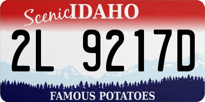 ID license plate 2L9217D