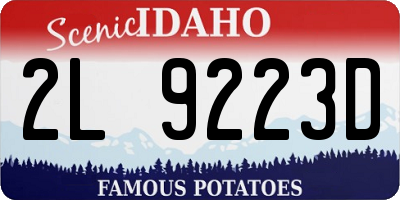 ID license plate 2L9223D