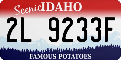 ID license plate 2L9233F