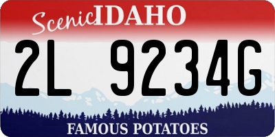 ID license plate 2L9234G