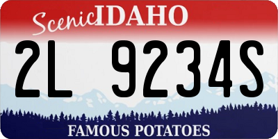 ID license plate 2L9234S