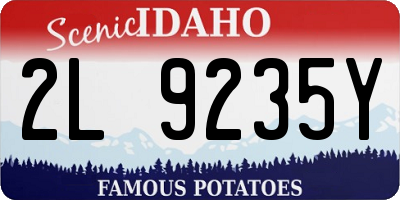 ID license plate 2L9235Y