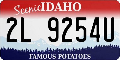 ID license plate 2L9254U