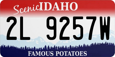 ID license plate 2L9257W